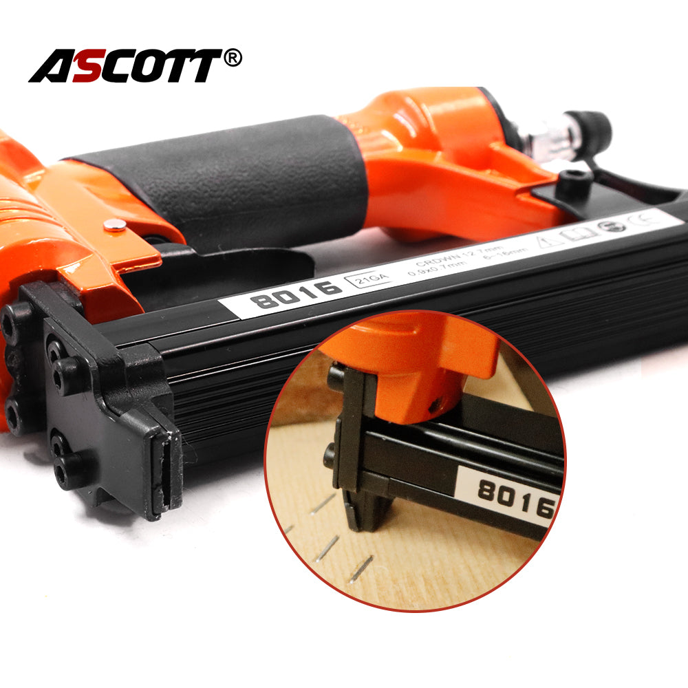ASCOTT 21GA Air Stapler 8016 Pneumatic Upholstery Stapler Pneumatic Staple Gun Air Stapler Gun Nailer Small for sofa