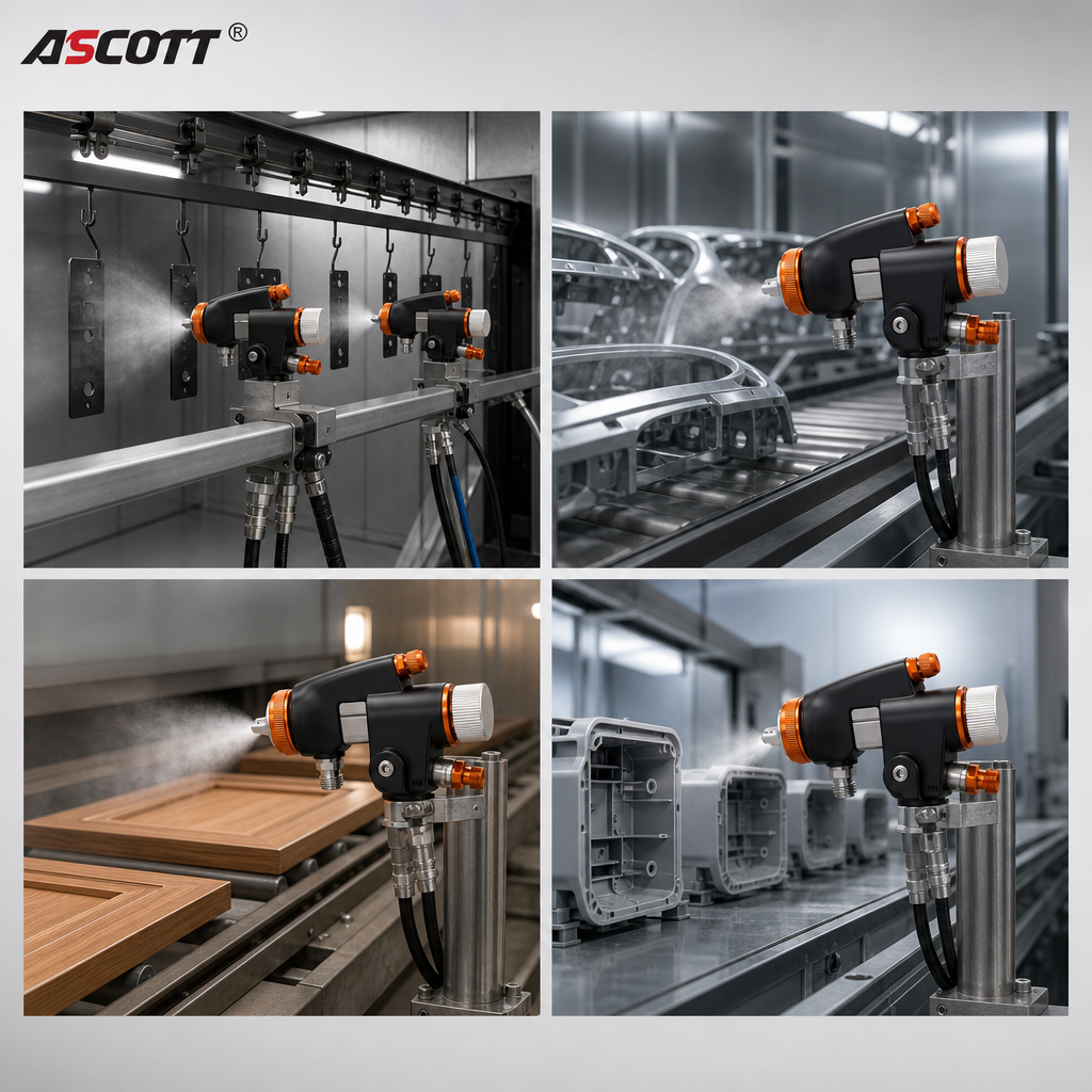 ASCOTT DM-666 Automatic Paint Spray Gun Spray Equipment for Atomized Coating of Hardware Wood and Plastic