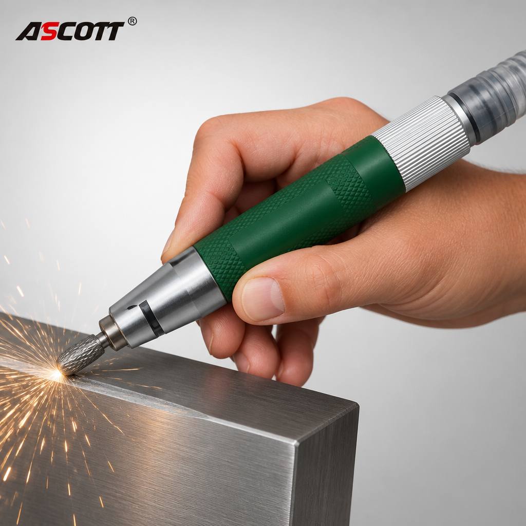 ASCOTT Micro Pencil Die Grinder High Speed Air Engraving Machine Professional Polisher Pneumatic Wind Grinder Grinding Tool