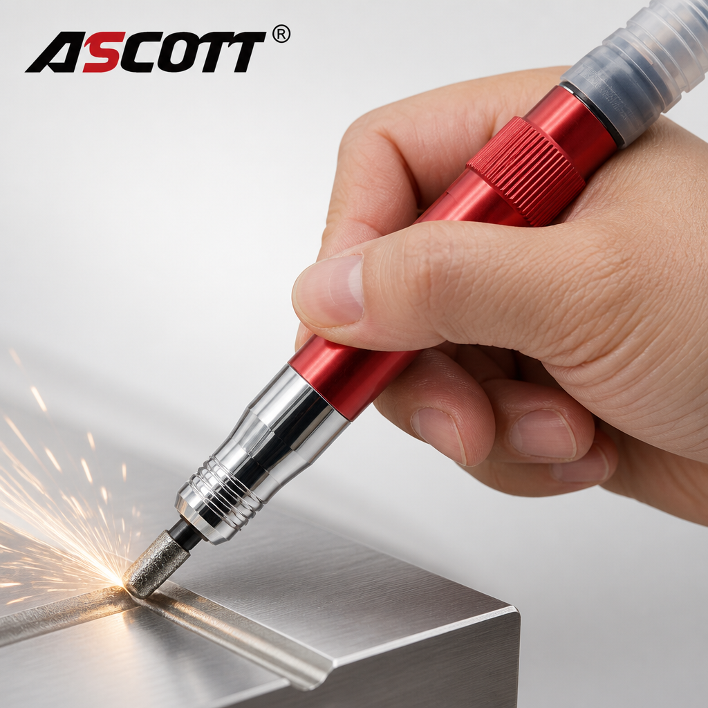 ASCOTT Micro Pencil Die Grinder High Speed Air Polisher Engraving Machine Professional Pneumatic Wind Grinder Grinding Tool