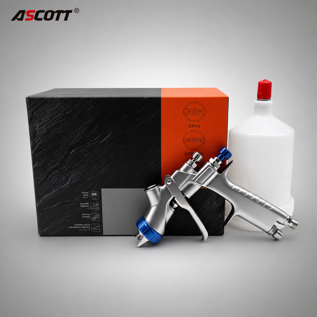 ASCOTT W-200B Top Pot Gravity Paint Spray Gun Pneumatic Spray Gun Manual for Furniture Metalwork Woodworking Car Repair Paint