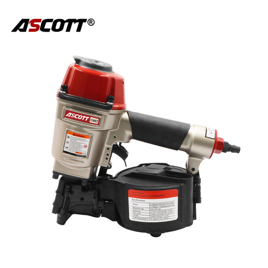 ASCOTT CN57 Air Coil Nailer 25-57mm Pneumatic Nail Gun for Pallets Fencing Framing Roof Decorate Board Production Construction