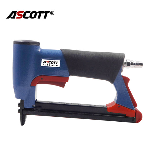 ASCOTT 8016-420 Pneumatic Fine Nail Gun 6-16mm for Securing Soft Padding Leather Fabric And Other Thin Materials