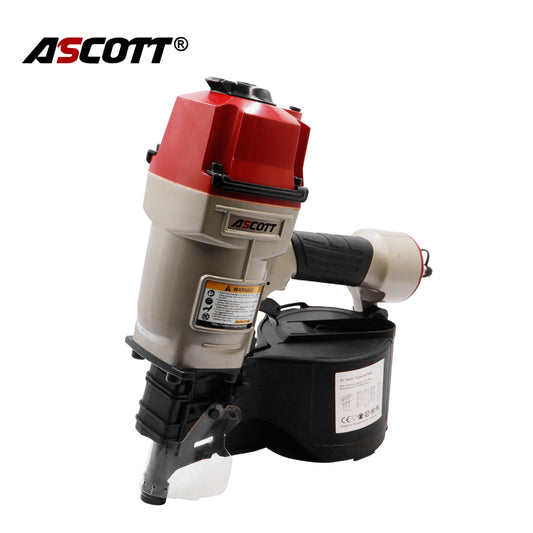 ASCOTT Industrial Coil Nailer CN80 Pneumatic Nail Gun Pallet Nailer for Construction Wooden Crates and Furniture Mass Nailing