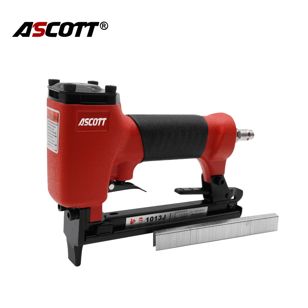 ASCOTT 1013J Air Stapler 20GA Pneumatic Nail Gun 5-13mm Nails for Sofa Wooden Fence Floor Woodworking Furniture Decoration DIY