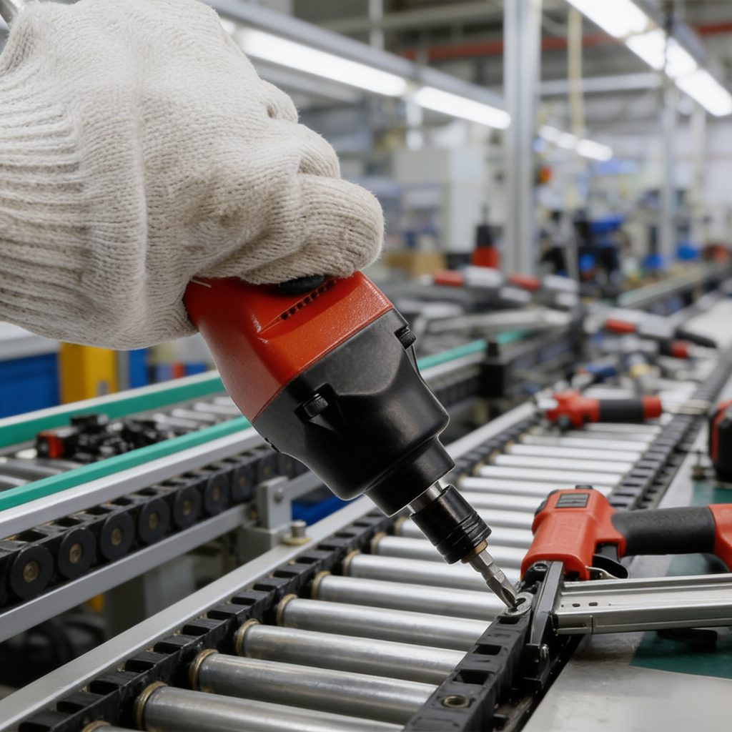 10H 8000RPM Adjustable Cushion Air Impact Screwdriver for M8-M10 Screw Tightening Tool Reversible Pneumatic Straight Screwdriver
