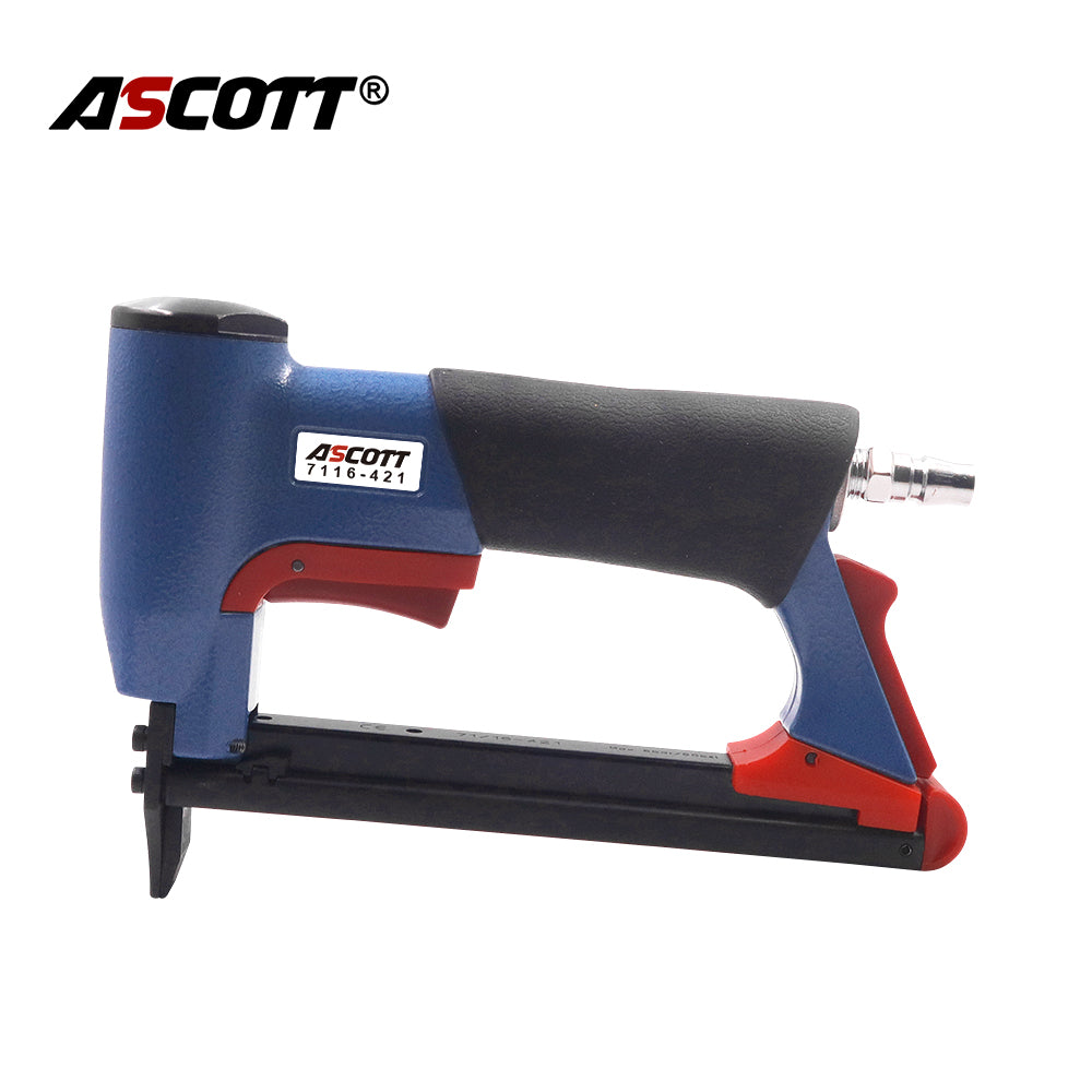 ASCOTT 7116-421 Pneumatic Fine Wire Stapler 22Ga 4-16mm for Securing Soft Furnishings And Lightweight Leather Materials