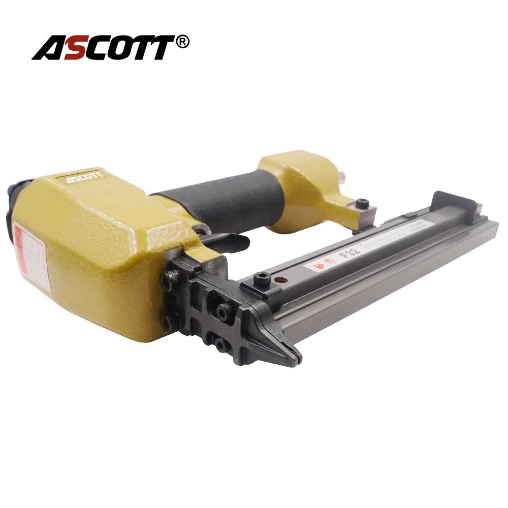 ASCOTT F32 Air Nailer Stapler 18Ga Small Fixing Nail Gun for Furniture Plywood Binding Woodworking DIY Upholstery Fastener
