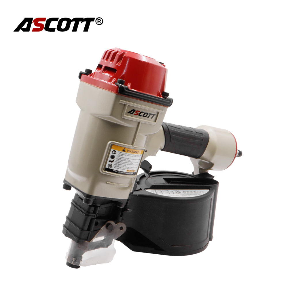 ASCOTT Industrial Coil Nailer CN70 Pneumatic Nail Gun for Construction Wooden Crates and Furniture Nailing