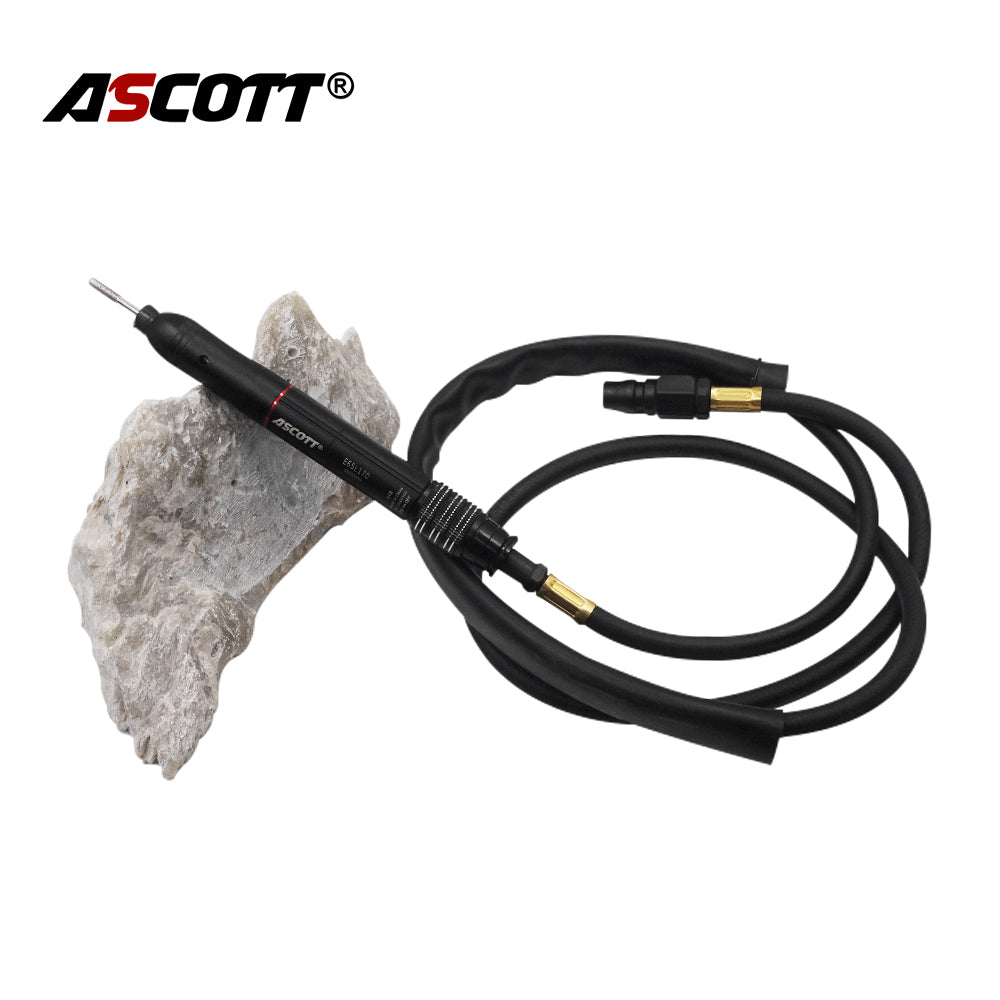 ASCOTT 65000RPM Pneumatic Pencil Die Grinder Kit for Engraving DIY Scribe Lettering Industrial Grade Hose Engraving Pen Tool