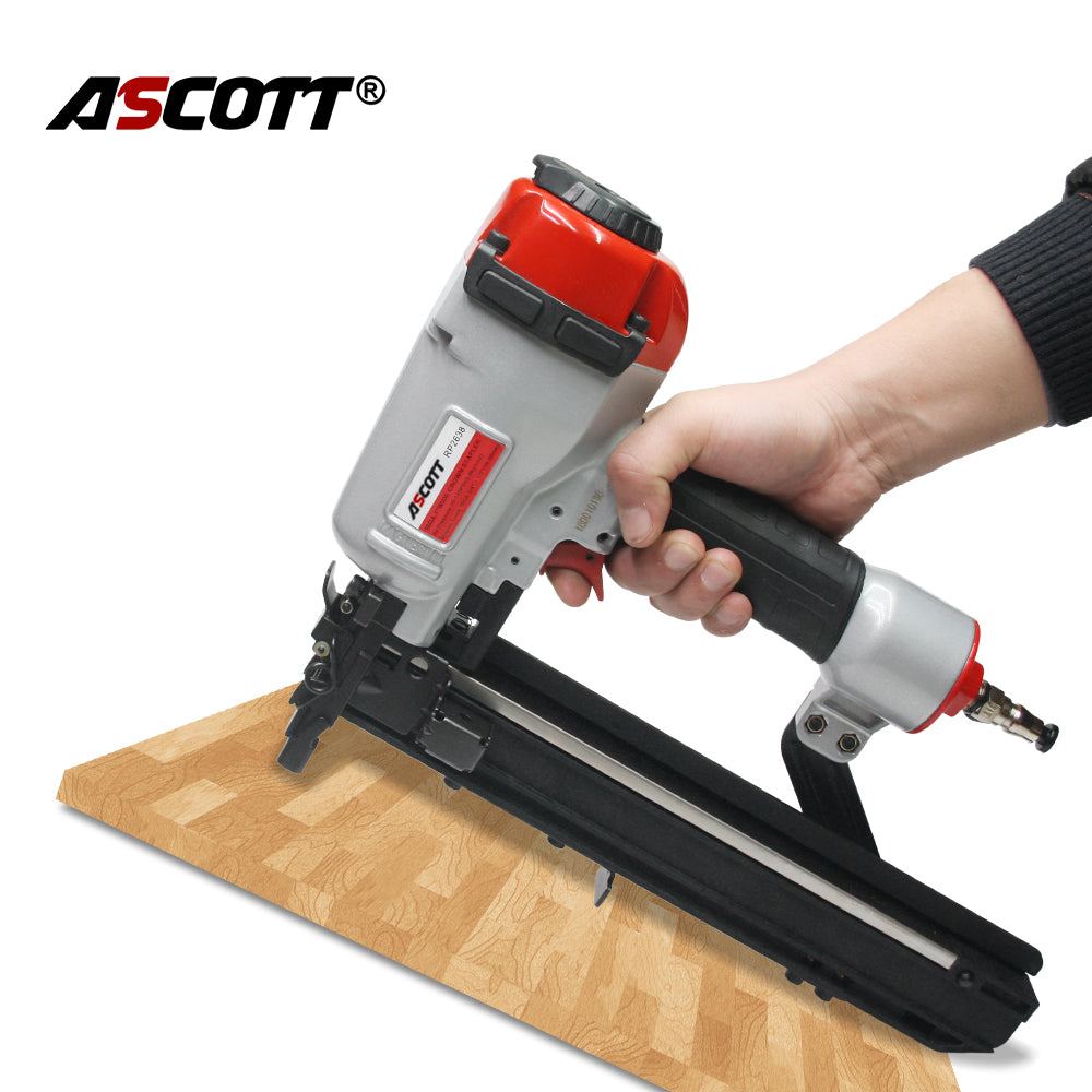 ASCOTT RP2638 Heavy Duty Pneumatic Stapler Wide Crown 16GA Industrial Use U-Shaped Staples for Securing Wooden Pallets and Crates Reinforcing Sofa Frames Nailing Wooden Fences
