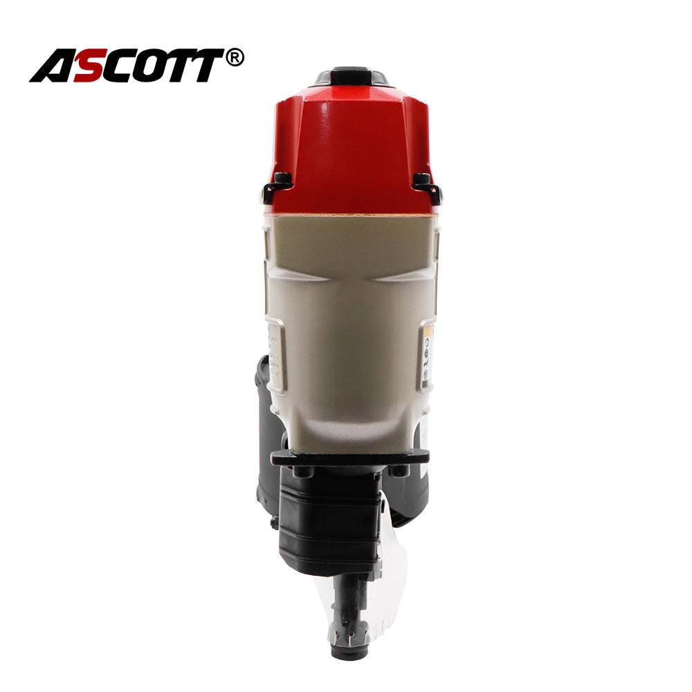 ASCOTT Industrial Coil Nailer CN80 Pneumatic Nail Gun Pallet Nailer for Construction Wooden Crates and Furniture Mass Nailing