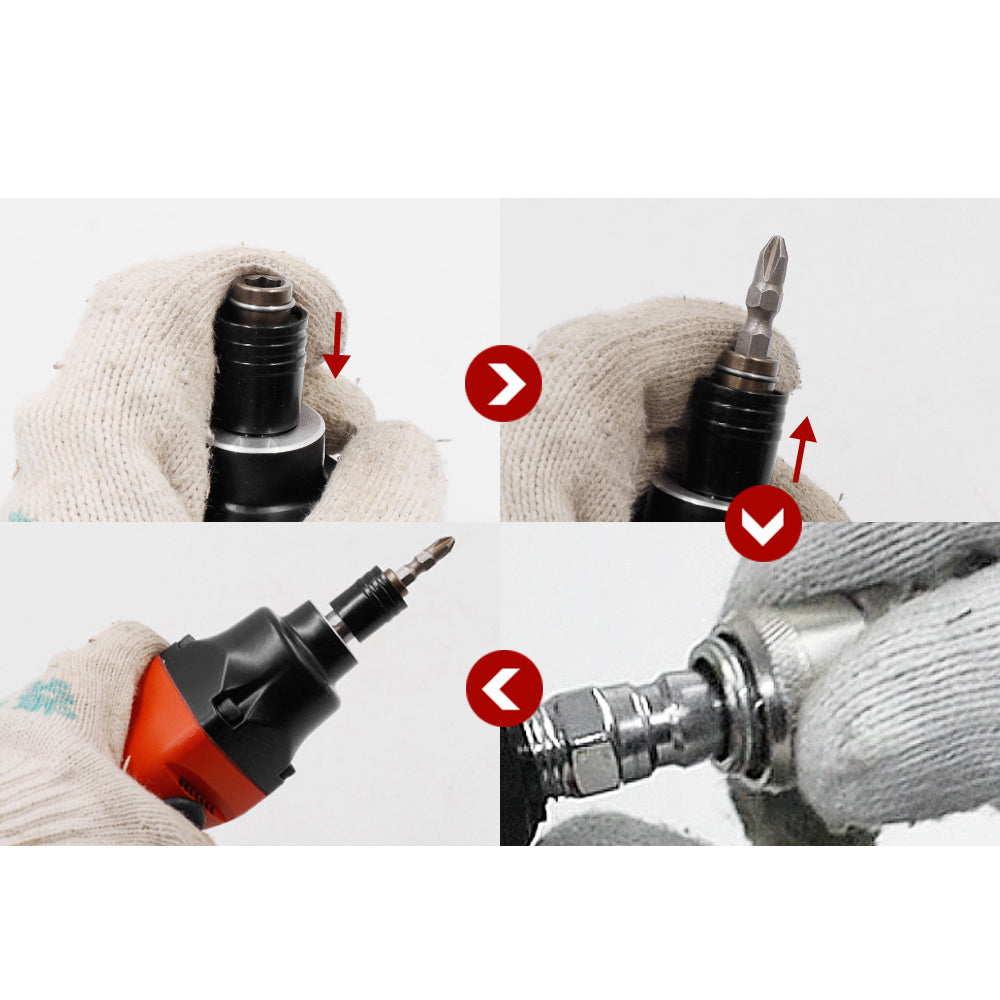 10H 8000RPM Adjustable Cushion Air Impact Screwdriver for M8-M10 Screw Tightening Tool Reversible Pneumatic Straight Screwdriver