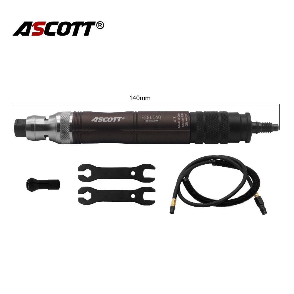 ASCOTT 65000RPM Pneumatic Pencil Die Grinder Kit for Engraving DIY Scribe Lettering Industrial Grade Hose Engraving Pen Tool