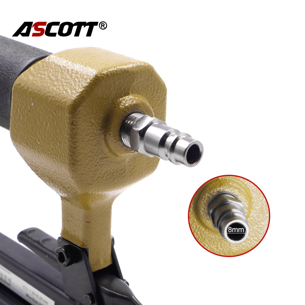 ASCOTT  1022J Pneumatic Fine Brad Nailer 20Ga 6-22mm for Attaching Light Materials Upholstery And Sofa Crafting