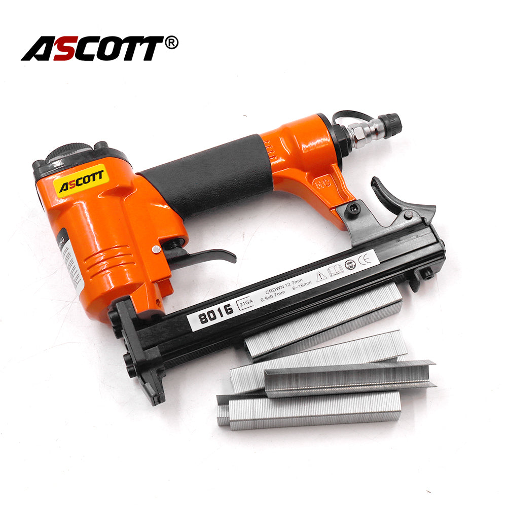 ASCOTT 21GA  Air Stapler 8016 Pneumatic Upholstery Stapler Pneumatic Staple Gun Air Stapler Gun Nailer Small for sofa