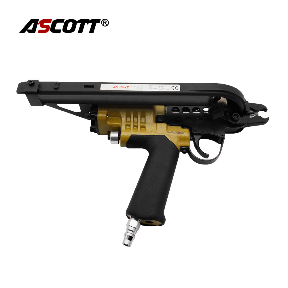 ASCOTT SC7C-I2 Pneumatic Coil Nailer C-Type Ring Machine Tool for Tying Steel Wire Metal Mesh And Spring Frames