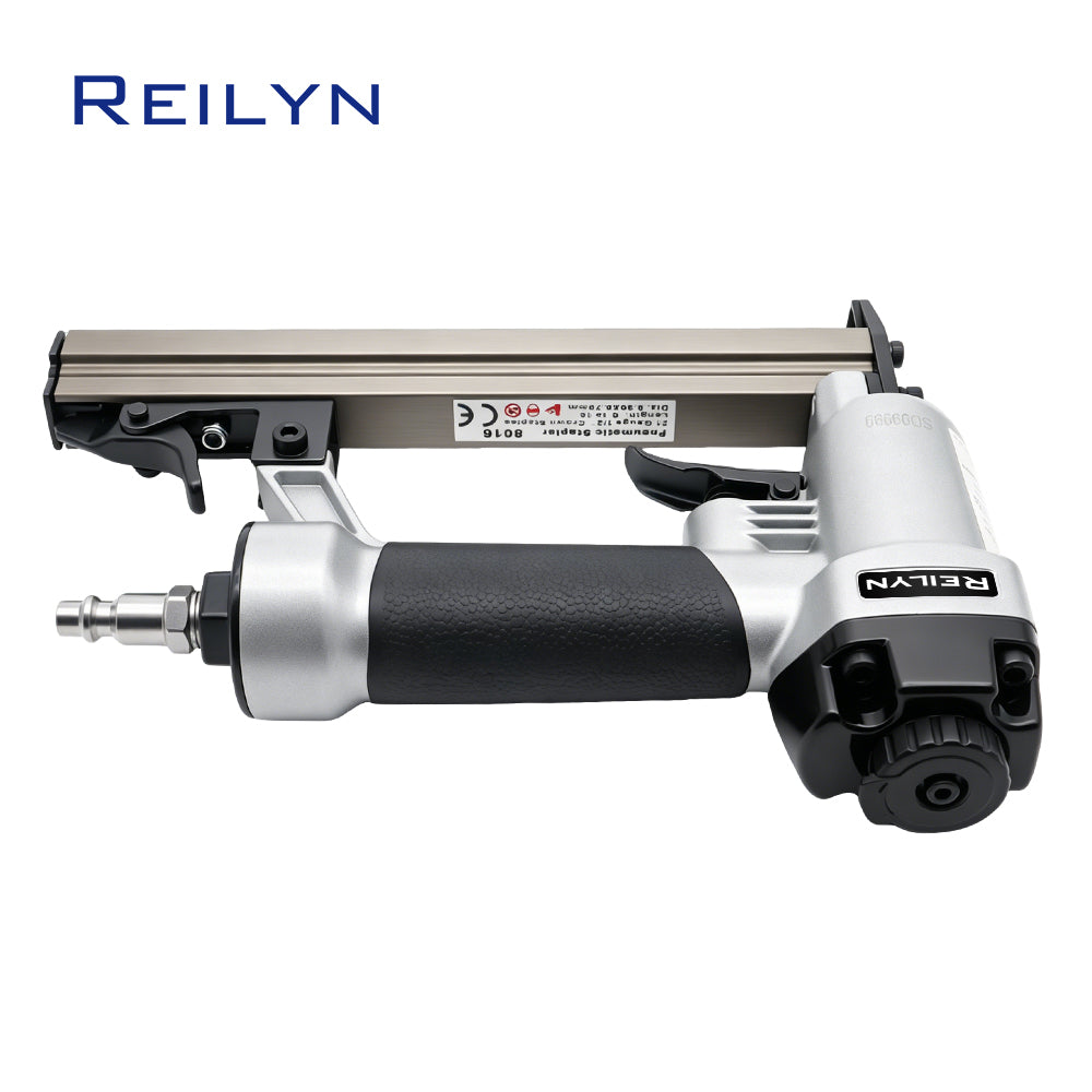 ASCOTT Pneumatic Stapler 8016 21GA U-shaped Staple Gun for Securing Fabric Leather Panels And Soft Decor