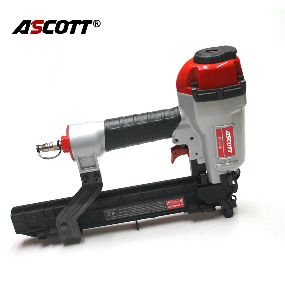 ASCOTT RP2638 Heavy Duty Pneumatic Stapler Wide Crown 16GA Industrial Use U-Shaped Staples for Securing Wooden Pallets and Crates Reinforcing Sofa Frames Nailing Wooden Fences