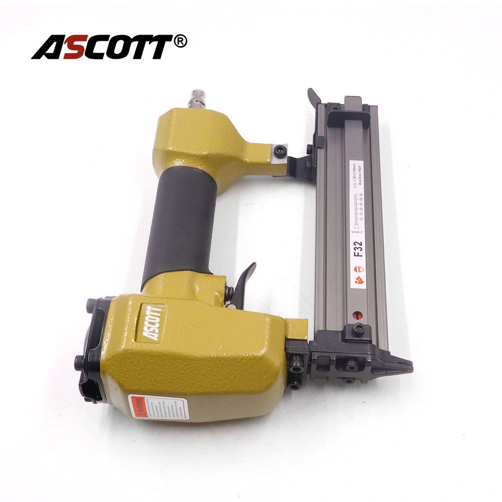 ASCOTT F32 Air Nailer Stapler 18Ga Small Fixing Nail Gun for Furniture Plywood Binding Woodworking DIY Upholstery Fastener