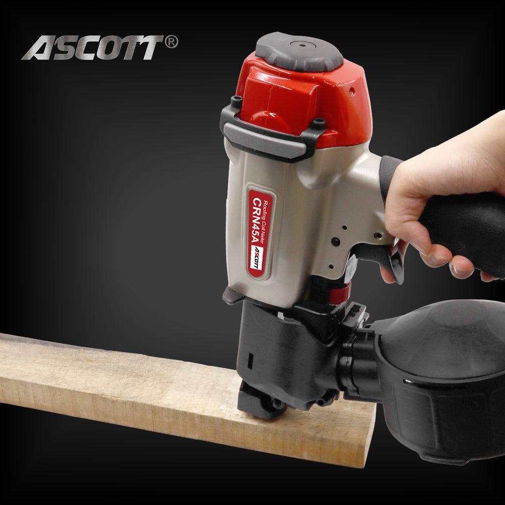 ASCOTT Coil Roofing Nailer CRN45A Tray Nailer  for Securing Asphalt Shingles Fiberglass Tiles Wall Panels and Assembling Wooden
