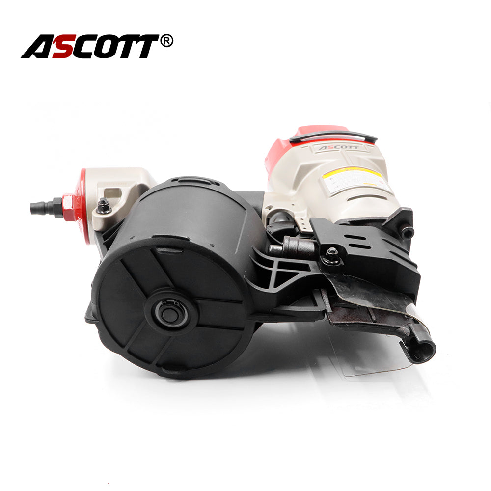 ASCOTT CN90B Air Coil Nailer 50-90mm Heavy Duty for Pallets Crating Pneumatic Nail Gun Construction Wooden Boxes Working Tool