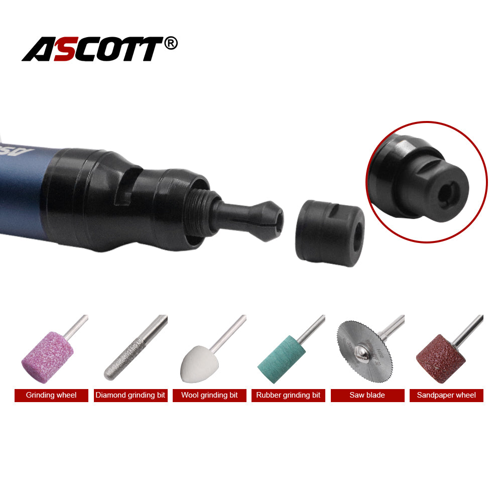 ASCOTT E56L290 Pneumatic Grinding Pen Air Grinding Pen High-Speed Pneumatic Grinding Tool Mini Polishing and Grinding Machine