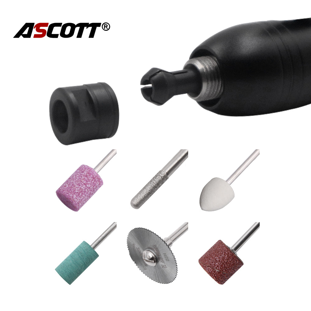 ASCOTT 65000RPM Pneumatic Pencil Die Grinder Kit for Engraving DIY Scribe Lettering Industrial Grade Hose Engraving Pen Tool