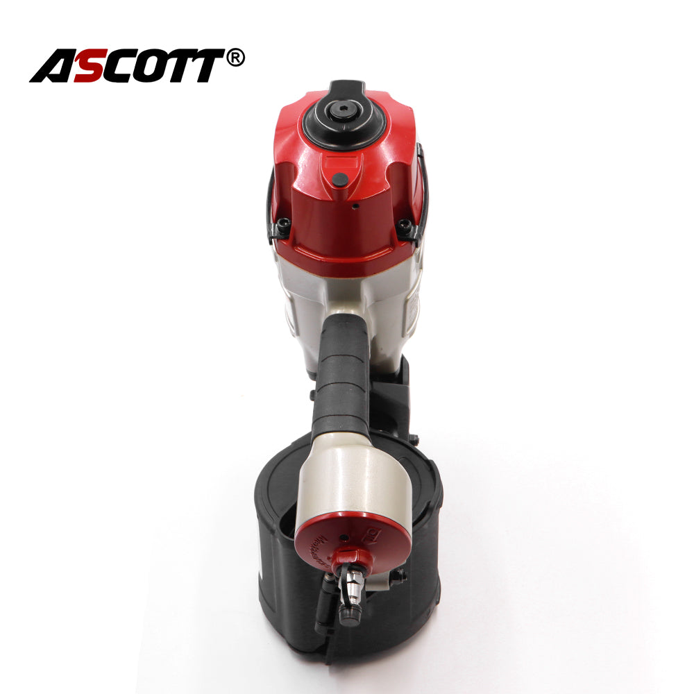 ASCOTT Industrial Coil Nailer CN80 Pneumatic Nail Gun Pallet Nailer for Construction Wooden Crates and Furniture Mass Nailing
