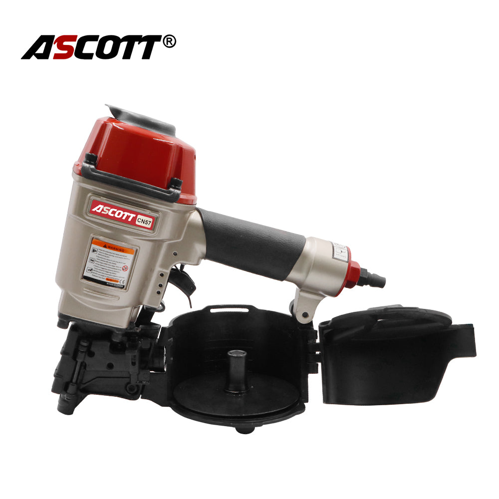 ASCOTT CN57 Air Coil Nailer 25-57mm Pneumatic Nail Gun for Pallets Fencing Framing Roof Decorate Board Production Construction