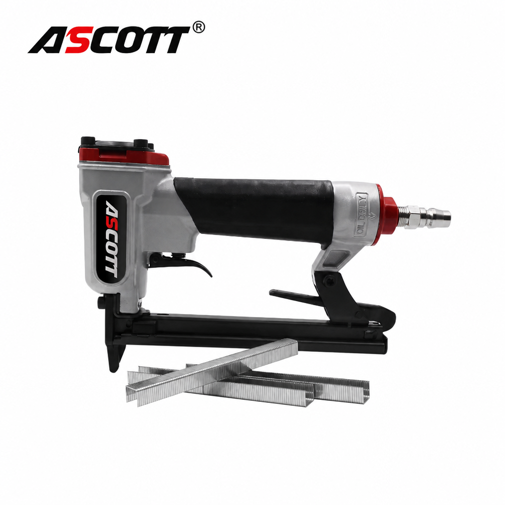 ASCOTT 1013J Air Stapler 20Ga Pneumatic Nailer for Furniture Upholstery Tack Gun Framing Nailer Woodworking DIY Home