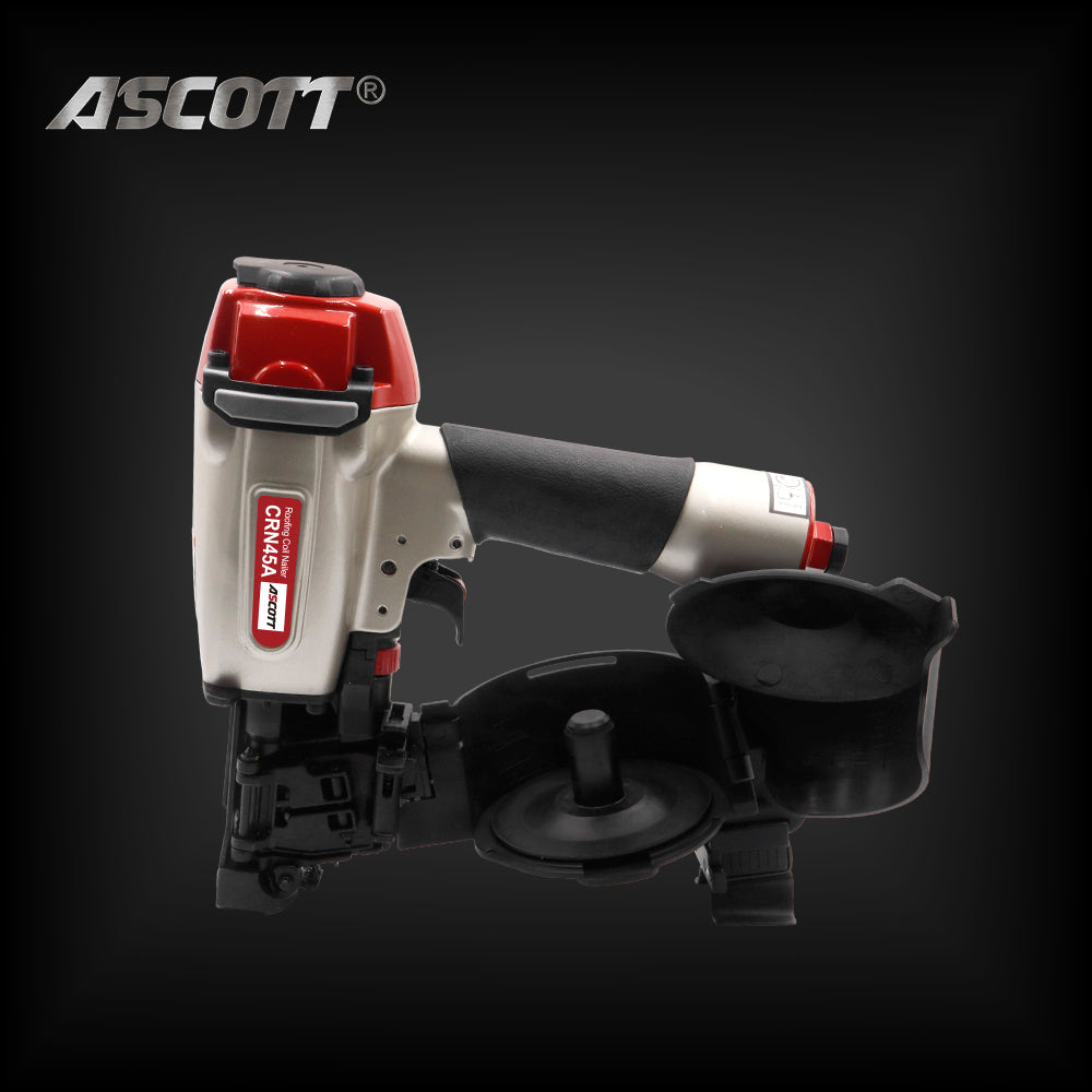 ASCOTT Coil Roofing Nailer CRN45A Tray Nailer  for Securing Asphalt Shingles Fiberglass Tiles Wall Panels and Assembling Wooden