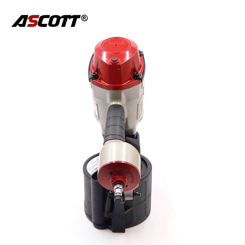 ASCOTT Industrial Coil Nailer CN70 Pneumatic Nail Gun for Construction Wooden Crates and Furniture Nailing