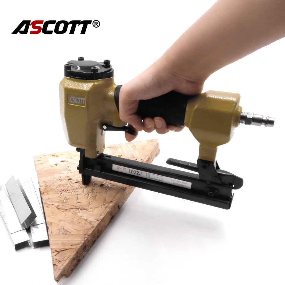 ASCOTT  1022J Pneumatic Fine Brad Nailer 20Ga 6-22mm for Attaching Light Materials Upholstery And Sofa Crafting
