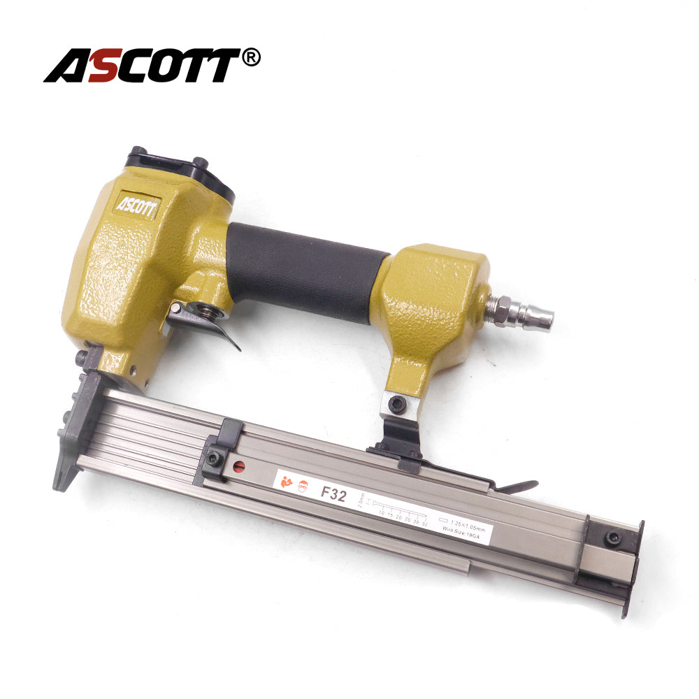 ASCOTT F32 Air Nailer Stapler 18Ga Small Fixing Nail Gun for Furniture Plywood Binding Woodworking DIY Upholstery Fastener