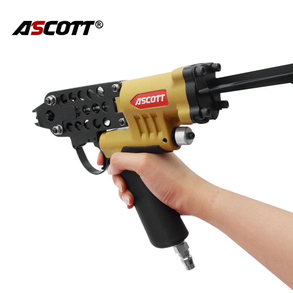 ASCOTT  SC760C-I2 Extended Nozzle C-Style Pneumatic Nail Gun  for Wire Metal Mesh And Spring Frame Binding
