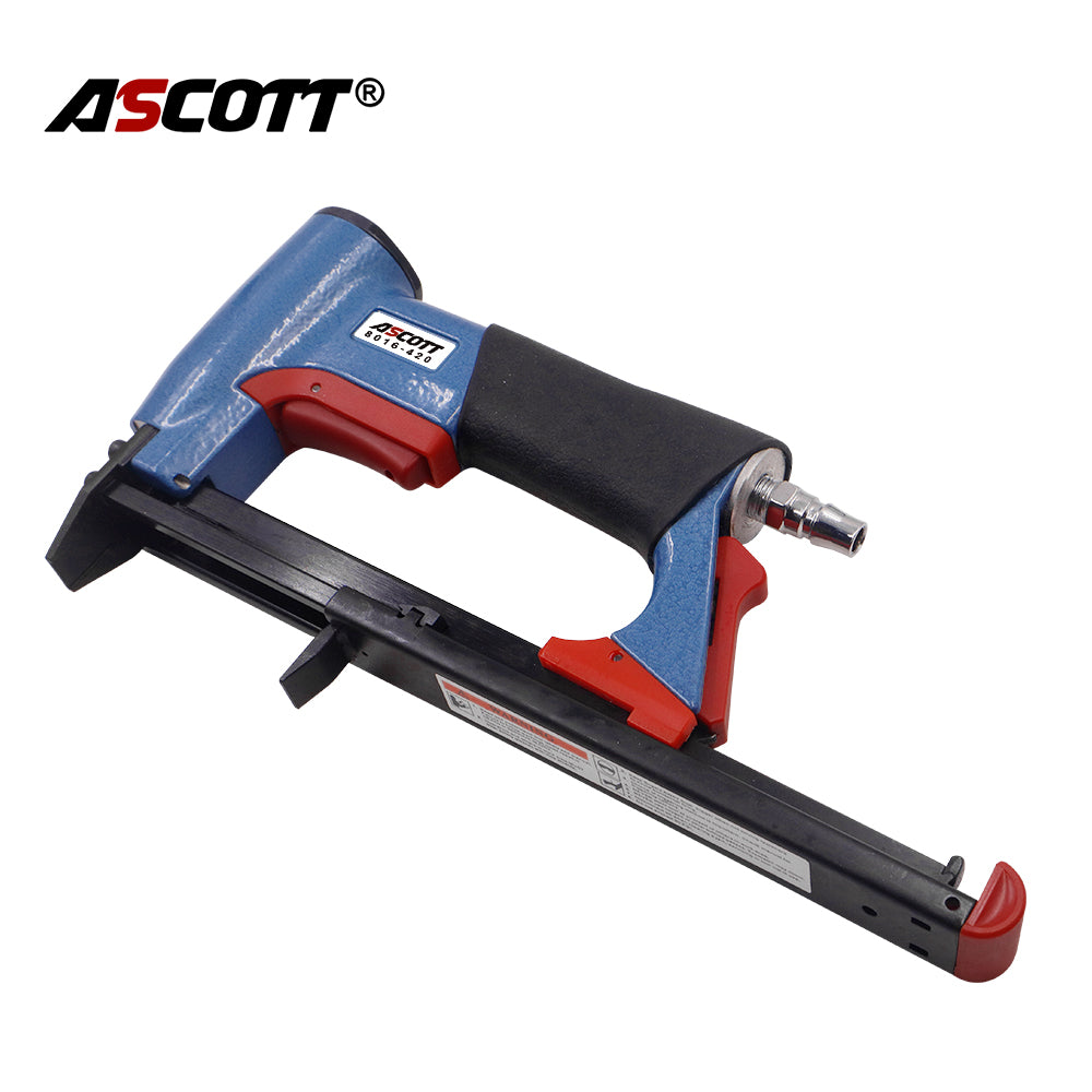 ASCOTT 8016-420 Pneumatic Fine Nail Gun 6-16mm for Securing Soft Padding Leather Fabric And Other Thin Materials