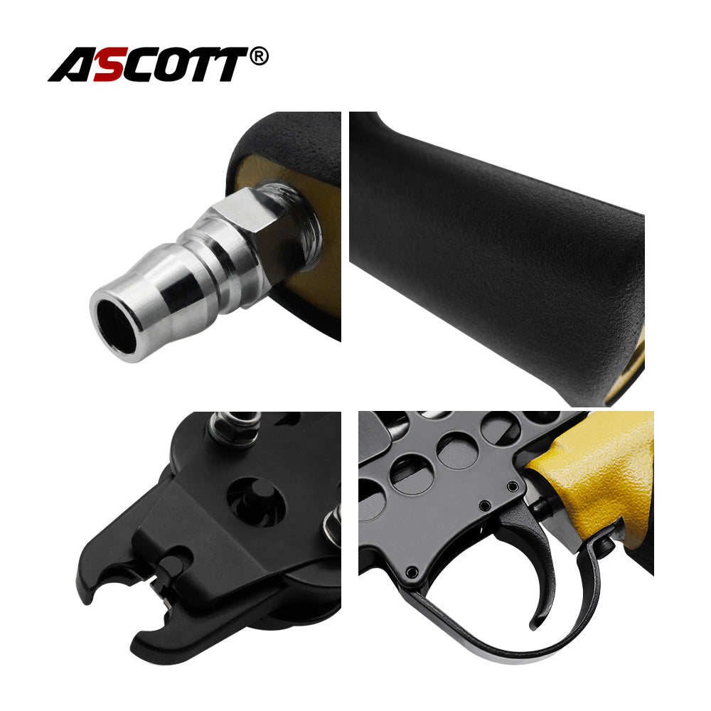 ASCOTT SC7C-I2 Pneumatic Coil Nailer C-Type Ring Machine Tool for Tying Steel Wire Metal Mesh And Spring Frames