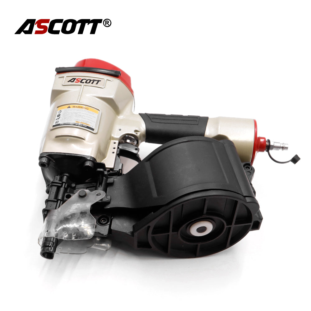 ASCOTT Industrial Coil Nailer CN70 Pneumatic Nail Gun for Construction Wooden Crates and Furniture Nailing