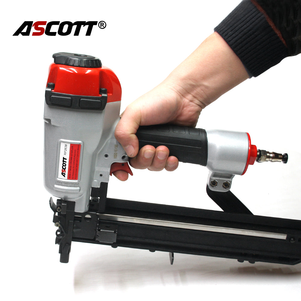 ASCOTT RP2638 Heavy Duty Pneumatic Stapler Wide Crown 16GA Industrial Use U-Shaped Staples for Securing Wooden Pallets and Crates Reinforcing Sofa Frames Nailing Wooden Fences