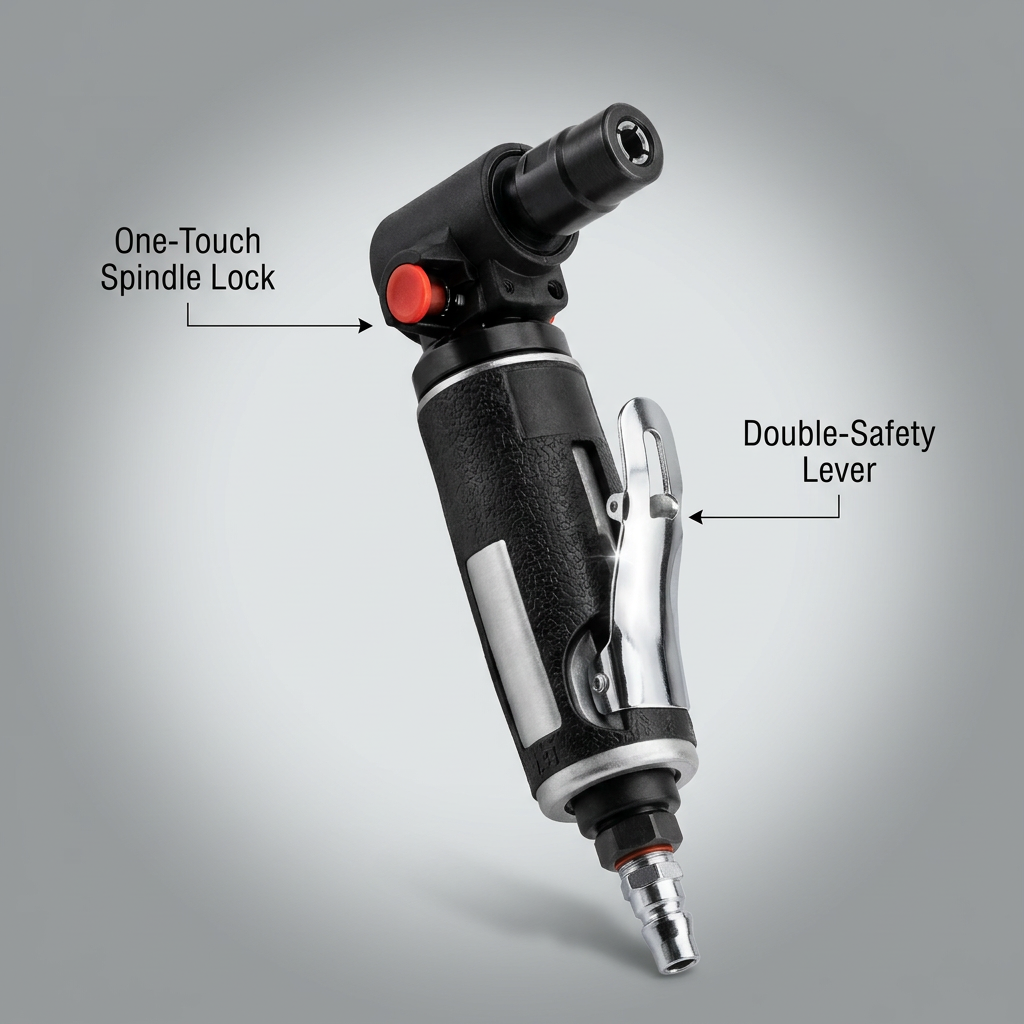 ASCOTT 90° Pneumatic Angle Grinder HY-543L for Metal Grinding and Polishing Deburring