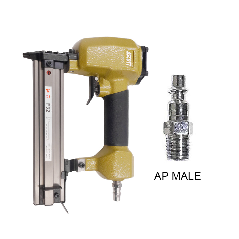 ASCOTT F32 Air Nailer Stapler 18Ga Small Fixing Nail Gun for Furniture Plywood Binding Woodworking DIY Upholstery Fastener
