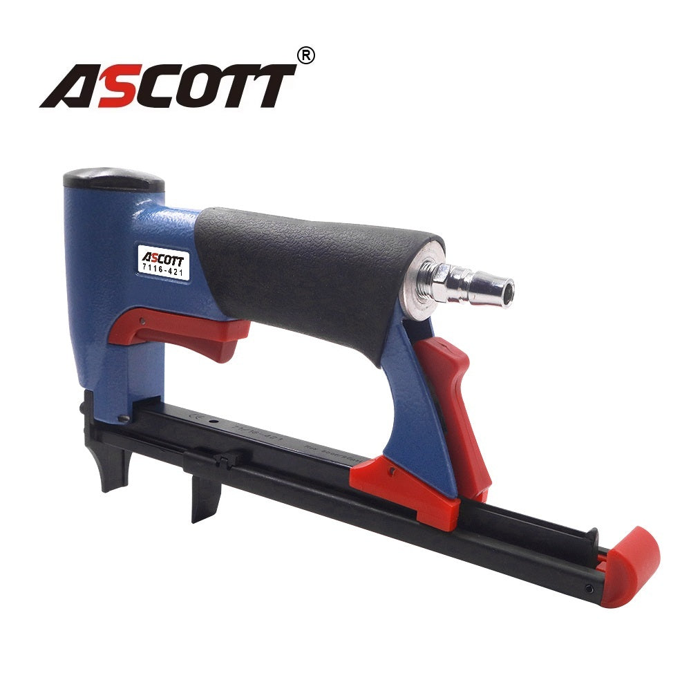 ASCOTT 7116 Pneumatic Wood Staple Gun | 22GA Fine Wire Upholstery Stapler