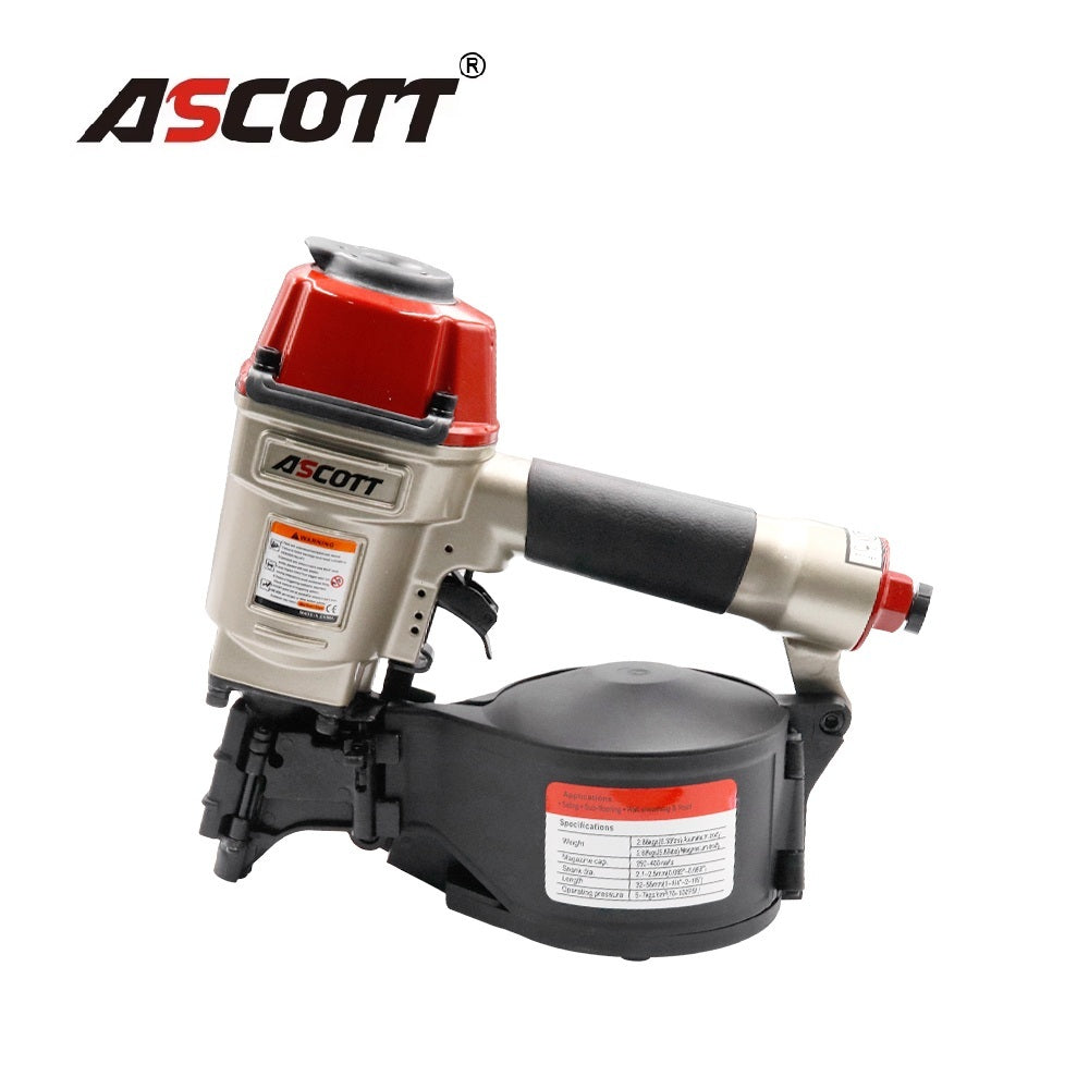 ASCOTT CN57 Pneumatic Coil Nailer | 300-Capacity Framing & Siding Nail Gun