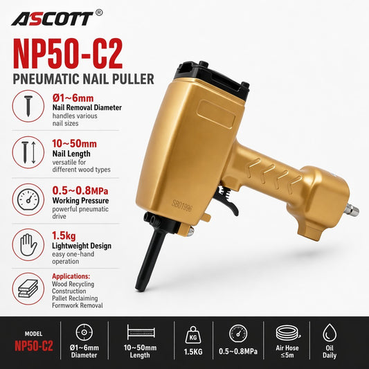 ASCOTT NP50-C2 Pneumatic Nail Puller | Pallet Recycling Denailer