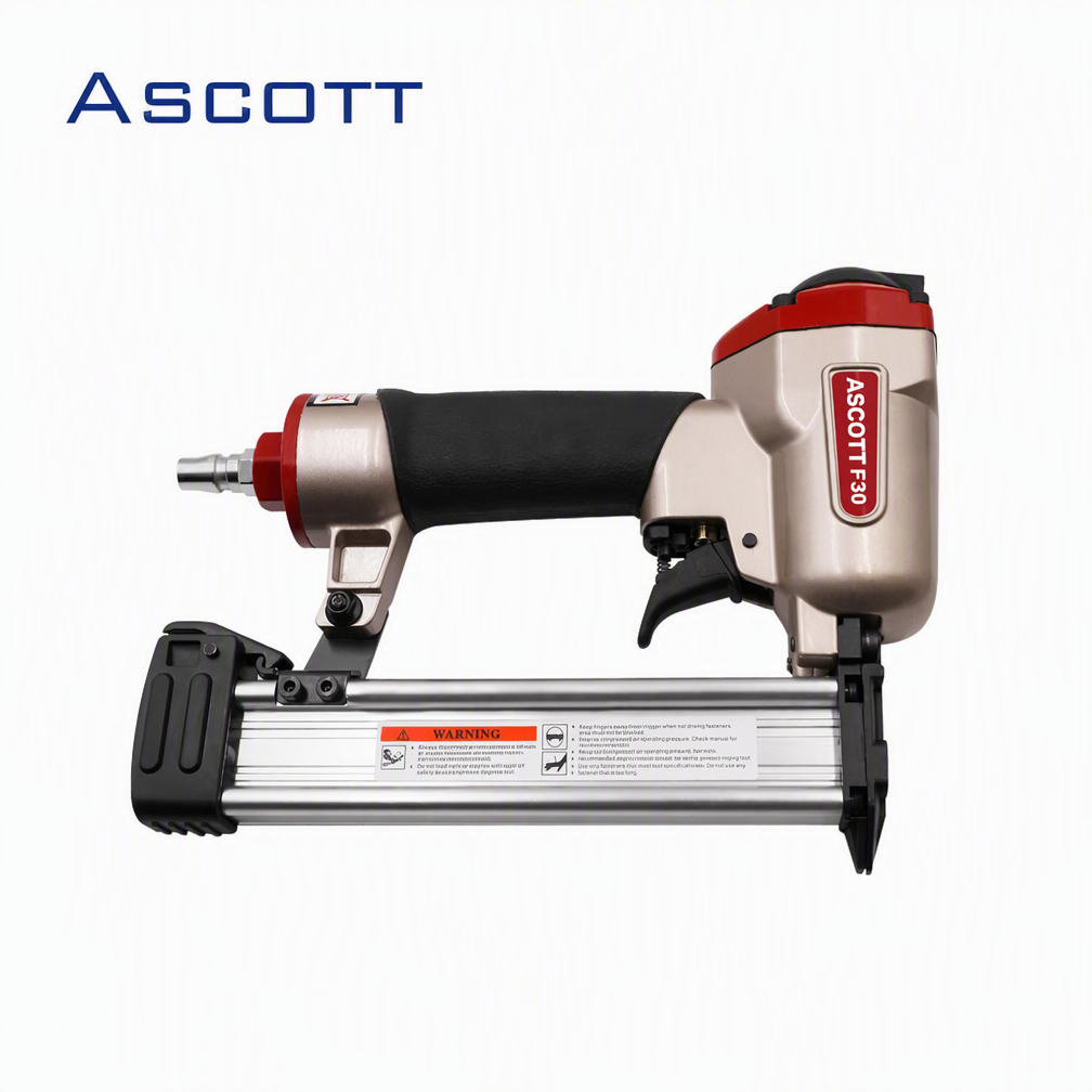 ASCOTT F30 Pneumatic Stapler 18Ga 30mm Air Brad Nailer for Decorative Furniture Construction Upholstery Woodworking DIY