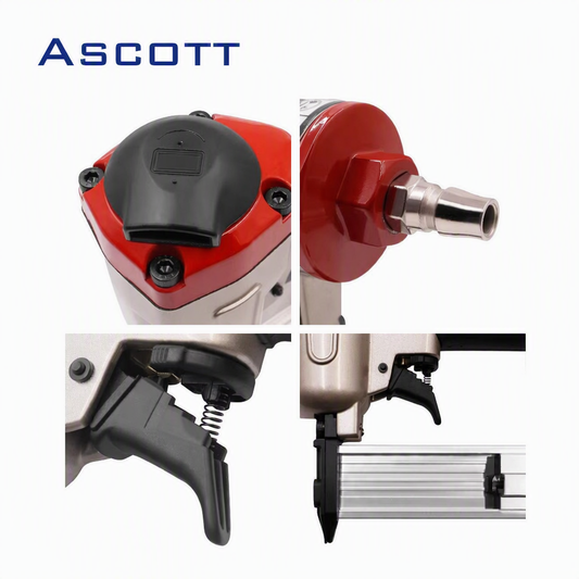 ASCOTT F30 Pneumatic Stapler 18Ga 30mm Air Brad Nailer for Decorative Furniture Construction Upholstery Woodworking DIY