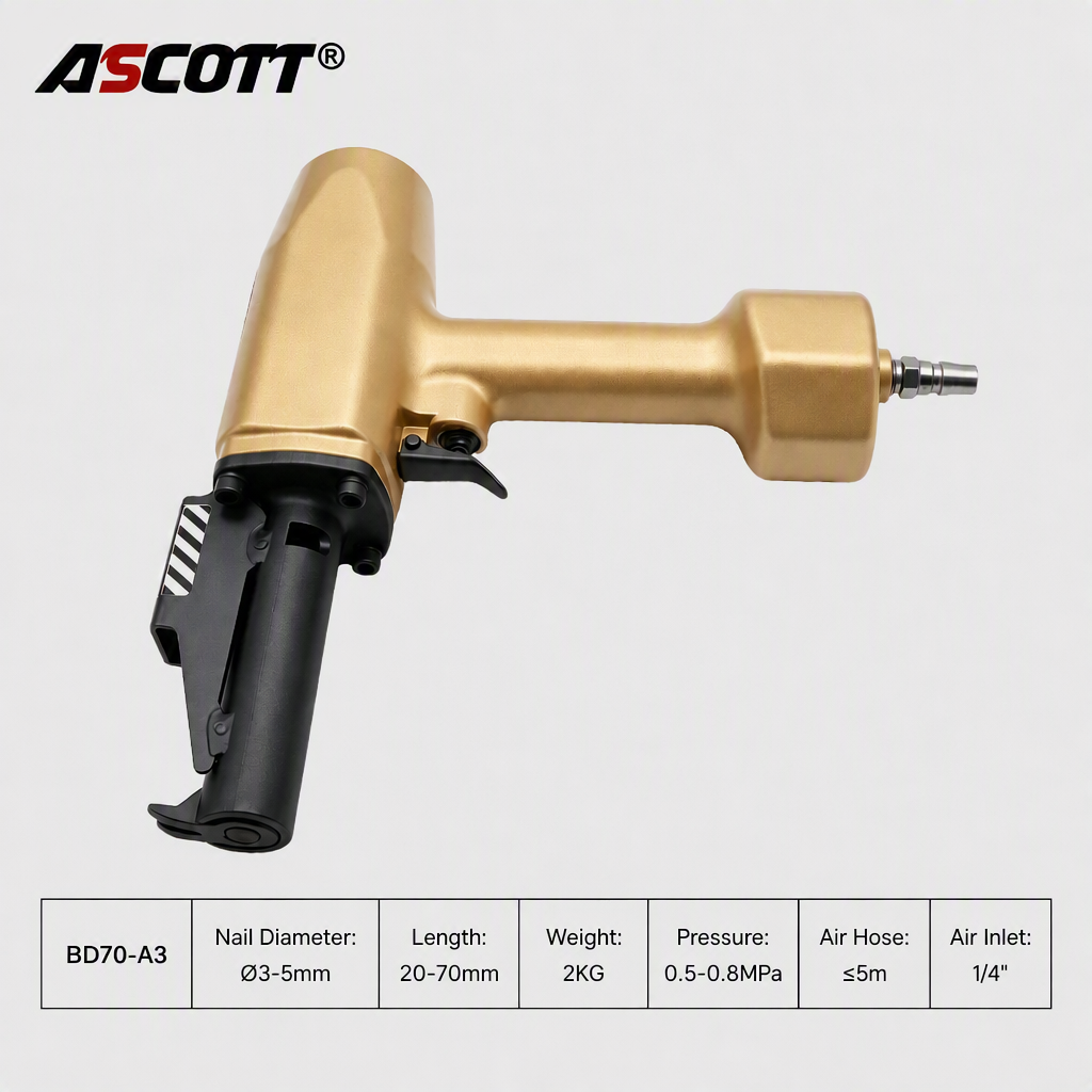 ASCOTT BD70-A3 Pneumatic Nail Puller Pulls Nails out of Wood Used for Formwork and Wood Recycling