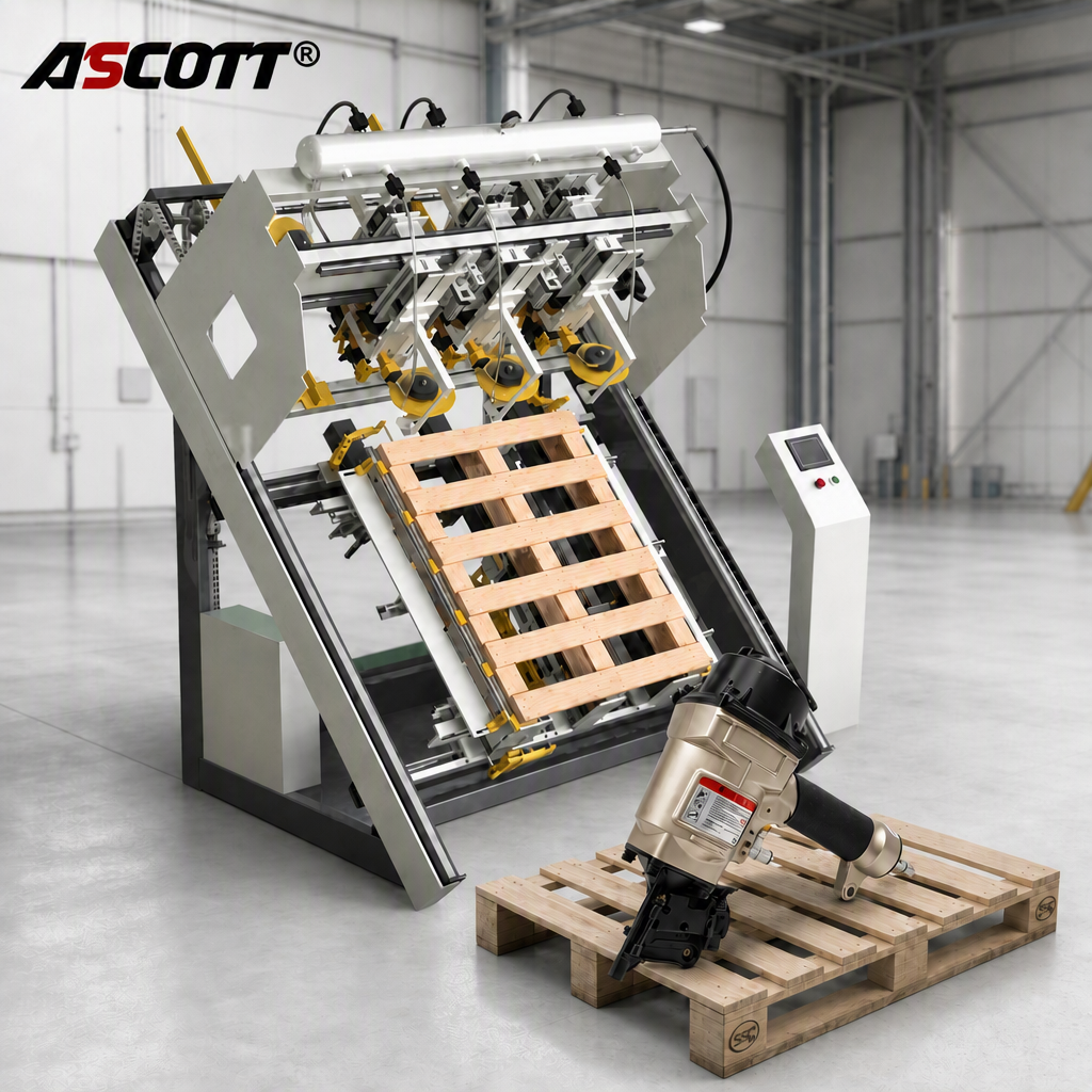 ASCOTT Pneumatic Pallet Nail Gun CN55PAL for Assembling Wooden Pallets Wooden Box Packing and Warehouse Nailing Work