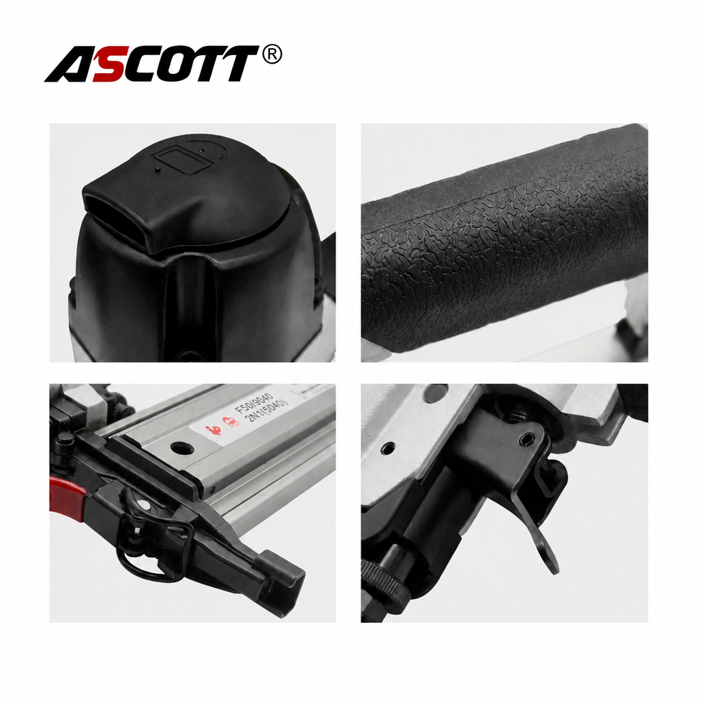 ASCOTT 18GA F50 2IN1 9040 Pneumatic Nail Gun for Home Carpentry Decorative Panel Joining And Fixing Thin Wood Board